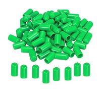 sourcing map 100uds 10mm Goma Extremo Tapas Cubierta PVC Vinilo Tornillo Rosca Protector Redondo Cable Estante Tapas para Tornillo Perno Tubería Valla Poste, Verde