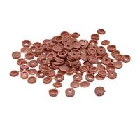 sourcing map 100uds 3mm Bisagras Tornillo Cubierta Tapas Plástico Plegable Tornillo Presión Cubierta Arandela Abatible Tornillo Protección Cubierta para M1 M2 M3 Tornillos, Marrón