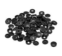 sourcing map 100uds 4mm Bisagras Tornillo Cubierta Tapas Plástico Plegable Tornillo Presión Cubierta Arandela Abatible Tornillo Protección Cubierta para M2 M3 M4 Tornillos, Negro