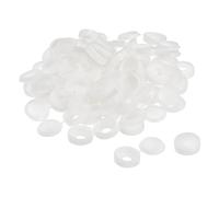 sourcing map 100uds 6mm Bisagras Tornillo Cubierta Tapas Plástico Plegable Tornillo Presión Cubierta Arandela Abatible Tornillo Protección Cubierta para M4 M5 M6 Tornillos, Blanco