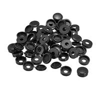 sourcing map 100uds 6mm Bisagras Tornillo Cubierta Tapas Plástico Plegable Tornillo Presión Cubierta Arandela Abatible Tornillo Protección Cubierta para M4 M5 M6 Tornillos, Negro