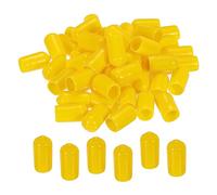 sourcing map 100uds 8mm Goma Extremo Tapas Cubierta PVC Vinilo Tornillo Rosca Protector Redondo Cable Estante Tapas para Tornillo Perno Tubería Valla Poste, Amarillo