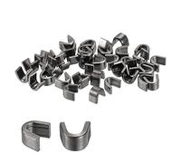 sourcing map 100uds Cremallera Deslizador Retenedores, #8 U Forma Superiores Tapones para Bolsas Abrigos Chaquetas Cerrado Extremo Cremalleras Reemplazo, Metálico Negro