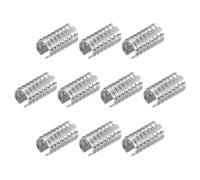 sourcing map 100uds Cuero Cuerda Engarce Clips, 5,5x11mm Plegable Cilíndrico Cable Extremo para Cordón, Borla, Bricolaje Artesanía, Plateado Tono