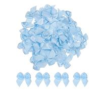 sourcing map 100uds Mini Cinta Lazo 1" Mini Tela Satén Cinta Lazos para Artesanía Bricolaje Costura Boda Cumpleaños Fiesta Azul