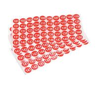 sourcing map 101 a 150 Número Pegatinas Número Etiqueta Auto Adhesivo Marcado Pegatina Rojo y Blanco para Clasificación, Paquete de 10