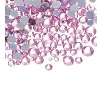 sourcing map 1036 piezas de diamantes de imitación termoadhesivos con parte trasera plana, con bolsa transparente, kit de arte de uñas para manualidades, ropa, decoración de bricolaje, 5 tamaños