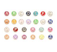 sourcing map 104 dijes de letras del alfabeto de la A a la Z, dije de aleación esmaltada con inicial del alfabeto, cuentas de letras de doble cara para llaveros, collares, aretes, joyería