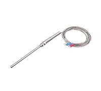 sourcing map 10cm Medidor 1,95 M Escudo De Metal Cable Sensor Termopar PT100