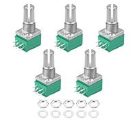 sourcing map 10K OHM Potenciómetro cónico de película de carbono de Doble rotación de Resistencias variables 5uds