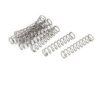 sourcing map 0.5mmx6mmx30mm 304 resortes de compresión de acero inoxidable tono plateado 10pcs