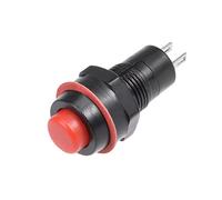 sourcing map 10pcs 10mm 2P Interruptor Pulsador momentáneo redondo de plástico Rojo NO SPST Normalmente abierto