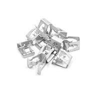 sourcing map 10Pcs 10mm Grapas Metálico Plateado Sujeción Clips De Panel De Puerta Tablero De Coche