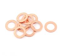 sourcing map 10pcs 10mm x 16mm x 1mm plana de cobre del círculo Crush arandela de sellado de juntas de tornillos