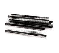 sourcing map 10PCS 40Pin 2.54mm Tira de encabezado de Clavija Macho PCB de ángulo Recto de Doble Hila