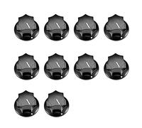 sourcing map 10Pcs 6mm Inserte El Eje 24X15mm Perilla Giratoria De Potenciómetro De Plástico Negro