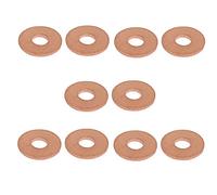 sourcing map 10Pcs 6mmx18mmx1.5mm Junta De Arandela Plana De Cobre Junta De Sellado De círculo
