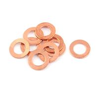 sourcing map 10pcs 8 mm x 14 mm x 1 mm plana de cobre del círculo Crush arandela de sellado de juntas de tornillos