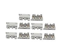 sourcing map 10pcs ASK1EN Bloque Borne de Terminales portafusibles 500V 4mm2 Cable Gris de Montaje en Carril DIN