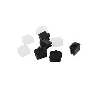 sourcing map 10pcs Blanco Negro Anti del Polvo de la Cubierta del Casquillo Protector del Rayo Mini Puerto de visualización