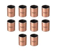 sourcing map 10Pcs Cojinetes de Casquillo, Manguito de Rodamiento sin Aceite, Diámetro Interior 14mm, Diámetro Exterior 16mm, Longitud 20mm, Cojinetes de Manga Bujes de Acero Carbono