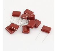 sourcing map 10pcs Condensadores de película de poliéster metalizado CBB22 224J 630V 0,22uF 5% tolerancia