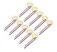 sourcing map 10Pcs Discos Piezo 15mm Pastilla acústica de Transductor Elemento de Micrófono Batería Guitarra