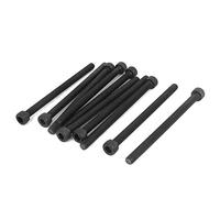 sourcing map 10pcs M6x90mm Tornillos de cabeza hueca hexagonal Métricas de aleación 12.9 de acero negro