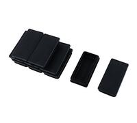 sourcing map 10Pcs Mesa Silla Pierna Plástico Tubo Tubo Negro 50mm X 100mm | Inserción Tapa