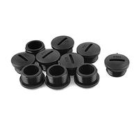 sourcing map 10pcs PG11 Nylon negro Tapa ciega Tornillo Extremo roscado M18 x 8 mm