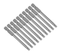 sourcing map 10pcs SL4 Puntas destornillador de cabeza ranurada magnético S2 de alta aleación de acero de 75mm 1/4" Hex Mango
