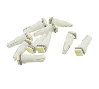 sourcing map 10Pcs T5 5050 SMD 1-LED Bombilla Blanca Luz de Tablero Salpicadero Coche 12VDC