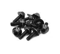 sourcing map 10Pcs Tornillos M6 Aleación Aluminio Negro Moto Carenado Cierre