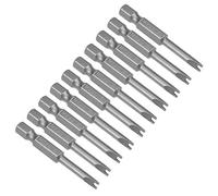 sourcing map 10pcs U4 Puntas Magnéticas destornillador de cabeza en forma de U S2 de alta aleación de acero 50mm vástago hexagonal de 1/4"
