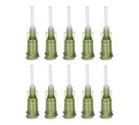 sourcing map 10uds 14G Dispensadoras Agujas, 1/2" PTFE Pegamento Aguja Romo Tubo Puntas con PP Flexible Aguja para Líquido Pegamento Pistola, Oliva