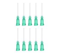 sourcing map 10uds 18G Dispensadoras Agujas, 1" PTFE Pegamento Aguja Romo Tubo Puntas con PP Flexible Aguja para Líquido Pegamento Pistola, Verde