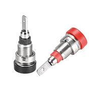 sourcing map 10uds 2mm Banana Enchufe Vinculante Poste Hembra Zócalo Enchufe Terminal Conector 24A para Altoparlante Amplificador Rojo Negro