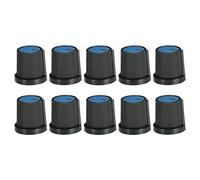 sourcing map 10uds 6mm Eje Agujero Perilla Para Amplificador Efecto Pedal Altavoz Perilla Potenciómetro Azul