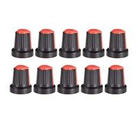 sourcing map 10uds 6mm Eje Agujero Perilla Para Amplificador Efecto Pedal Altavoz Perillas Potenciómetro Rojo