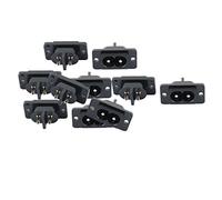 sourcing map 10uds AC 250V 10A PCB Tablero Panel Montaje Macho 2 Terminales Soldadura C8 Tipo Alimentación Entrada Conector