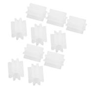 sourcing map 10Uds Blanco Plástico 8 Dientes 2mm Eje Diámetro Bricolaje RC Modelo Engranajes