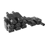 sourcing map 10uds CA 250V 10A IEC320 C13 3 Clavijas Enchufe Hembra Conector Adaptador Montaje en Panel