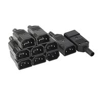 sourcing map 10uds CA 250V 10A IEC320 C14 3 Clavijas Enchufe Macho Conector Adaptador Montaje en Panel Recableable