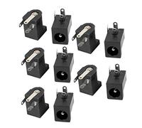 sourcing map 10uds Conector Jack Hembra de Alimentación DC DC-005 de 3 Pasadores de Montaje PCB 5,5x2,5mm Hembra