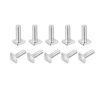 sourcing map 10uds Cuadrada Cabeza Perno M6 x 20mm Carbono Acero Grado 4.8 | Cuadrado Máquina Tornillos, Totalmente Rosca