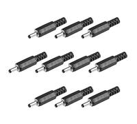 sourcing map 10uds DC Macho Conector 3.5mm x 1.1mm Corriente Cable Enchufe Adaptador Negro