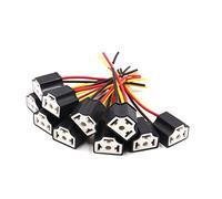 sourcing map 10uds H4 Conector Cableado Negro Cerámica Toma de Luz Faro portalámparas para Coche