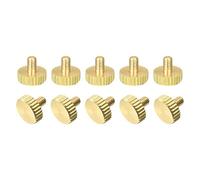 sourcing map 10uds Latón Moleteado Pulgar Tornillos, M3x5mm Plano Agarre Perno Perillas Sujetadores para Electrónico, Mecánico