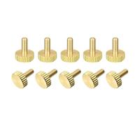 sourcing map 10uds Latón Moleteado Pulgar Tornillos, M3x8mm Plano Agarre Perno Perillas Sujetadores para Electrónico, Mecánico