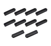 sourcing map 10uds LPT DB-25 Silicona Protectores Puerto Anti Polvo Tapa Cubierta 38mmx8mmm Negro